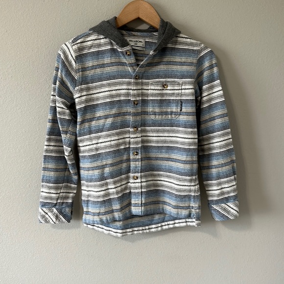 Billabong Women's Core Fit/Stretch Striped Hooded Button Down Sweatshirt Small - Picture 2 of 14